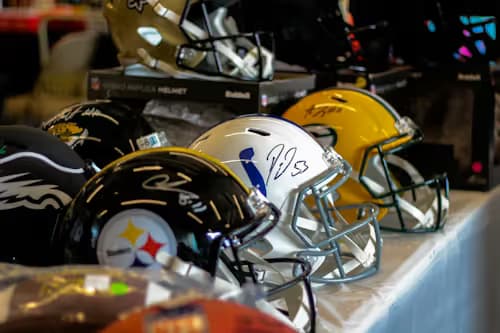 football helmets